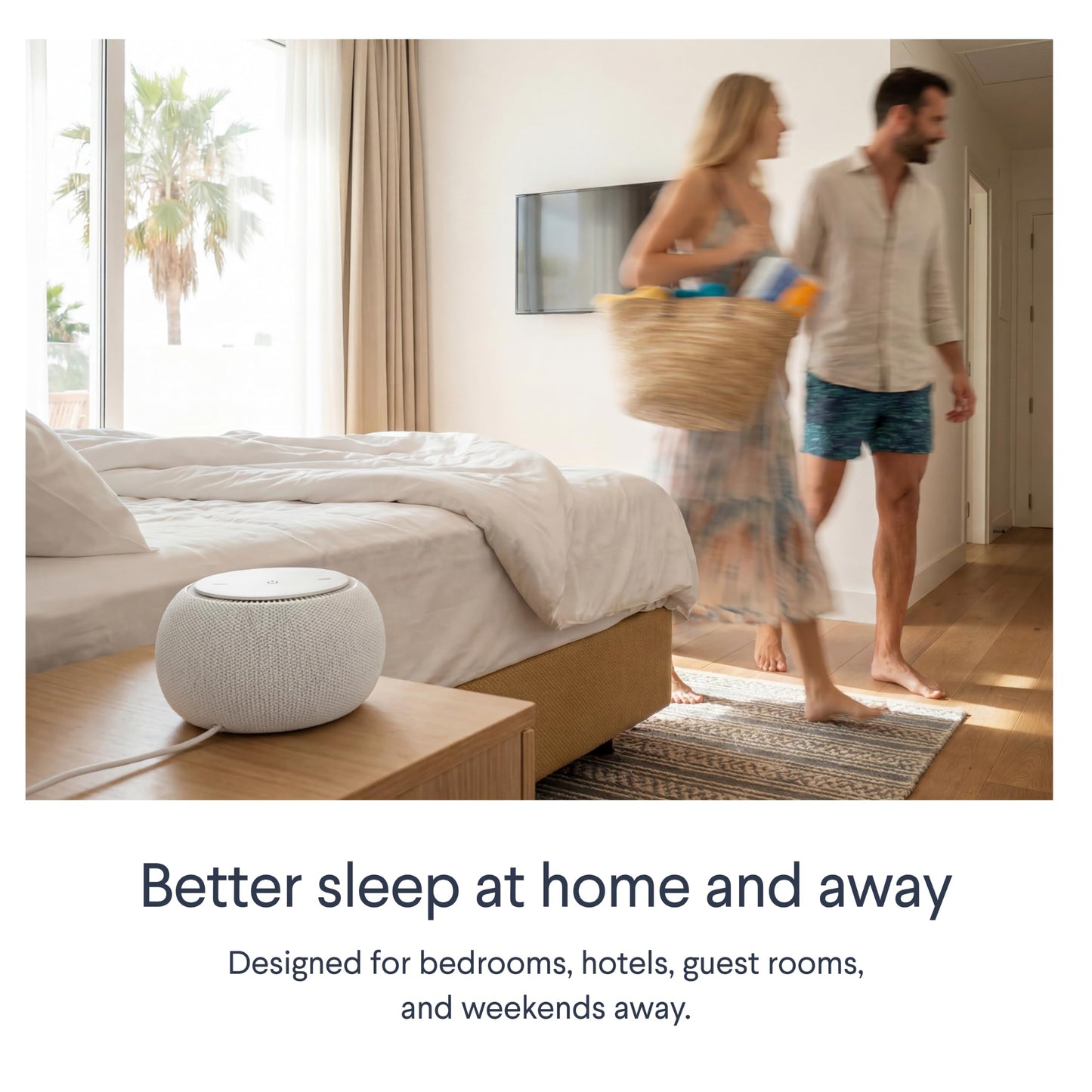SNOOZ Pro White Noise Sound Machine - Natural Fan Noise, Non-Looping Sound, App Scheduler - Travel Case Included, Sleep Aid for Adults & Baby, 10 Volume Settings, Portable, Gift Registry - Cotton