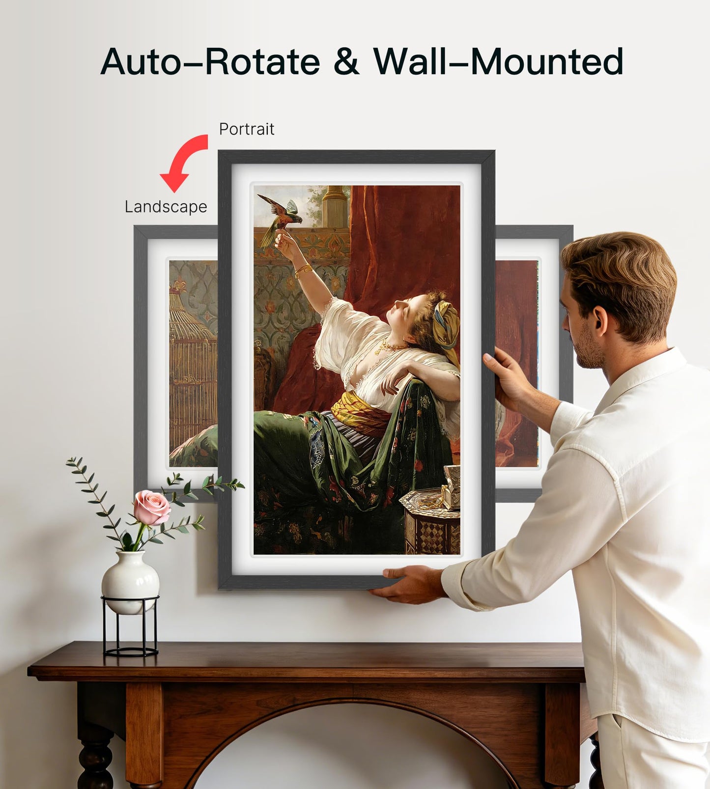 BIGASUO 21.5" Large Digital Picture Frame 64GB, Frameo Digital Photo Frames WiFi with 1920x1080 FHD IPS Touch Screen, Share Photos/Videos Via Frameo App/USB/SD, Photo Gifts for Parent and Grandparent