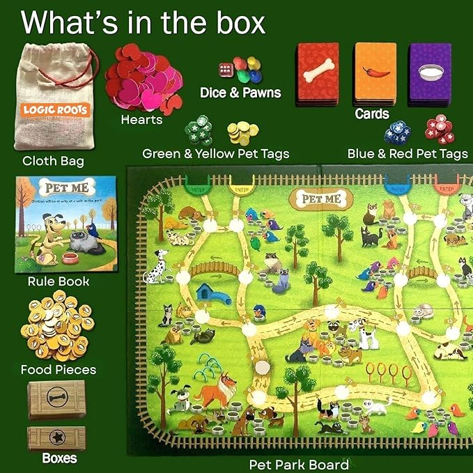 Pet Me Multiplication and Division Game - Fun Math Board Game for 5-9 Year Olds, Easy Start STEM Toy, Perfect Educational Gift for Kids (Girls & Boys), Homeschoolers, Grade 1 and Up