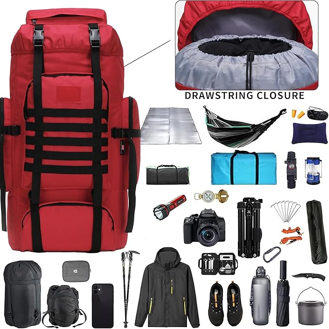 W WINTMING Hiking Backpack for Men 70L/100L Camping Backpack Military Rucksack Molle 3 Days Assault Pack for Climbing | Camping Backpack, 3 Days Assault Pack, for Climbing
