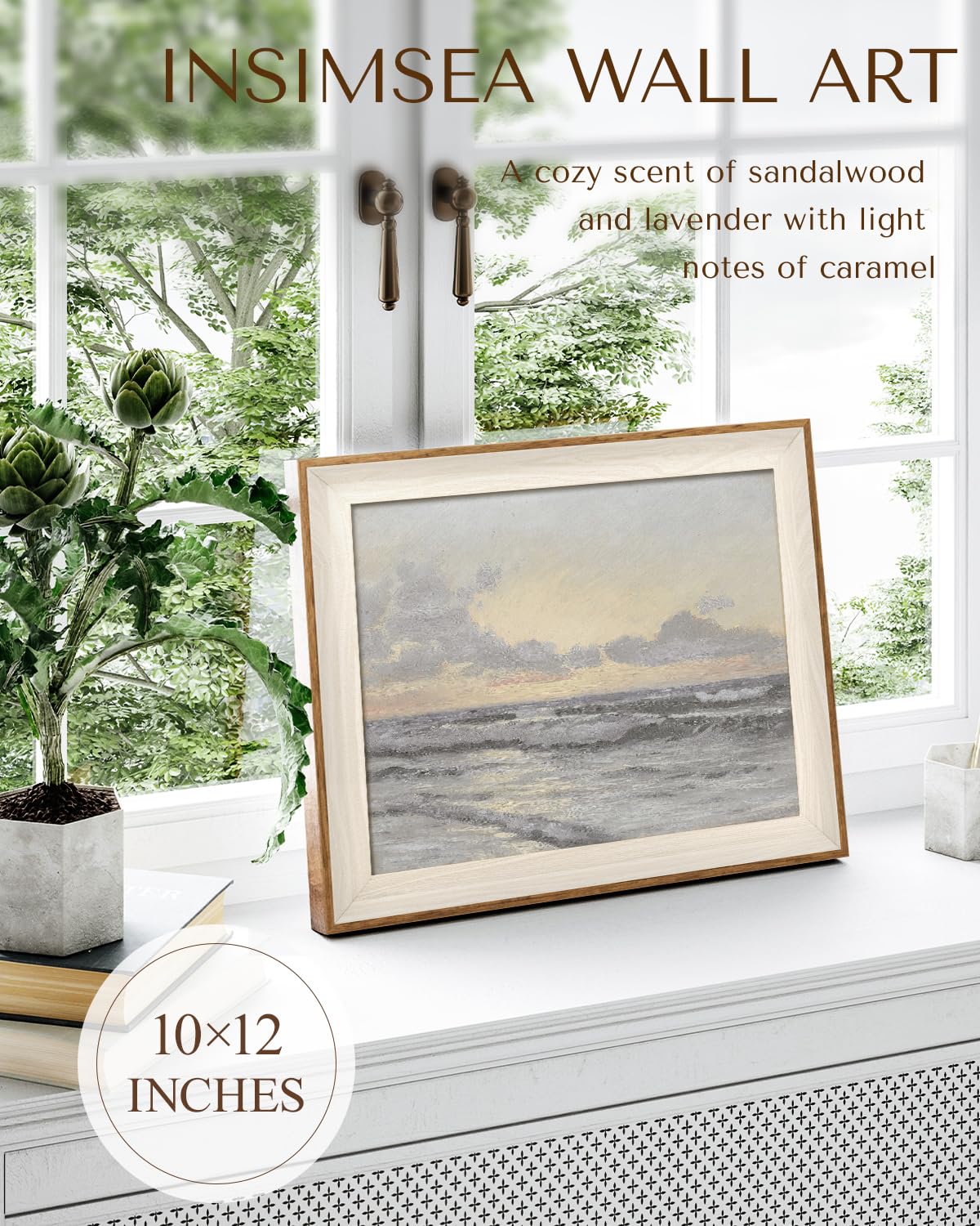 InSimSea Framed Canvas Wall Art of Coastal Sailboat - Art Work for Wall Decor Paintings, Framed Canvas Art Wall Decor, Artwork Painting Living Room Bathroom Pictures Home Decor 10x12In