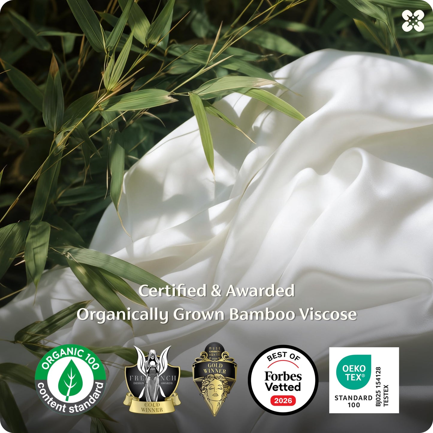 Bedsure 100% Organically Grown Bamboo Viscose Queen Sheet Set | Cooling Bedsheets for Hot Sleepers | Luxury Silky Soft PureWoven | 18" Deep Pocket with Corner Straps | Oeko-Tex Certified [White]