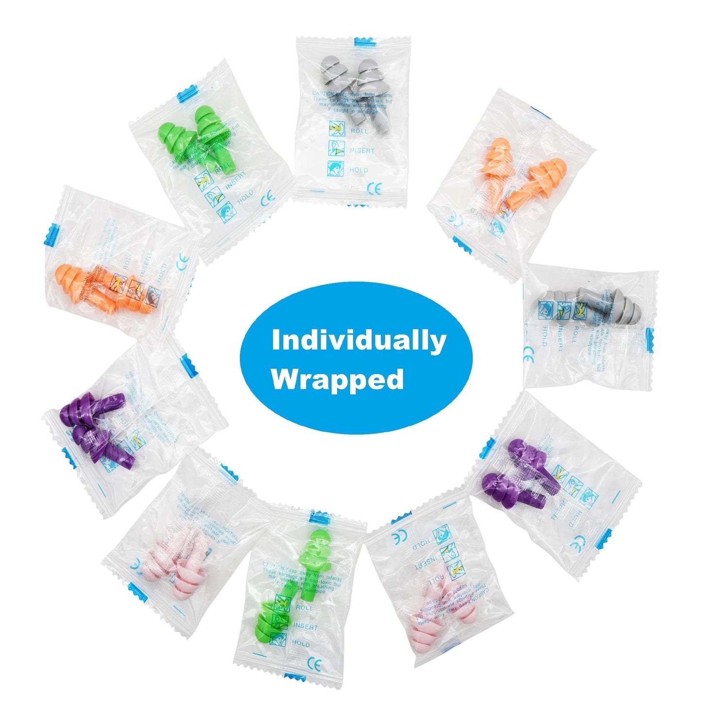 100 Pair Silicone Reusable Ear Plugs for Swimming, Sleeping, Concerts & Music - Bulk Pack of Swimmers Ear Plugs for Adults - Noise Reduction up to 25dB Swimming Earplugs for Men Women Ear Protection