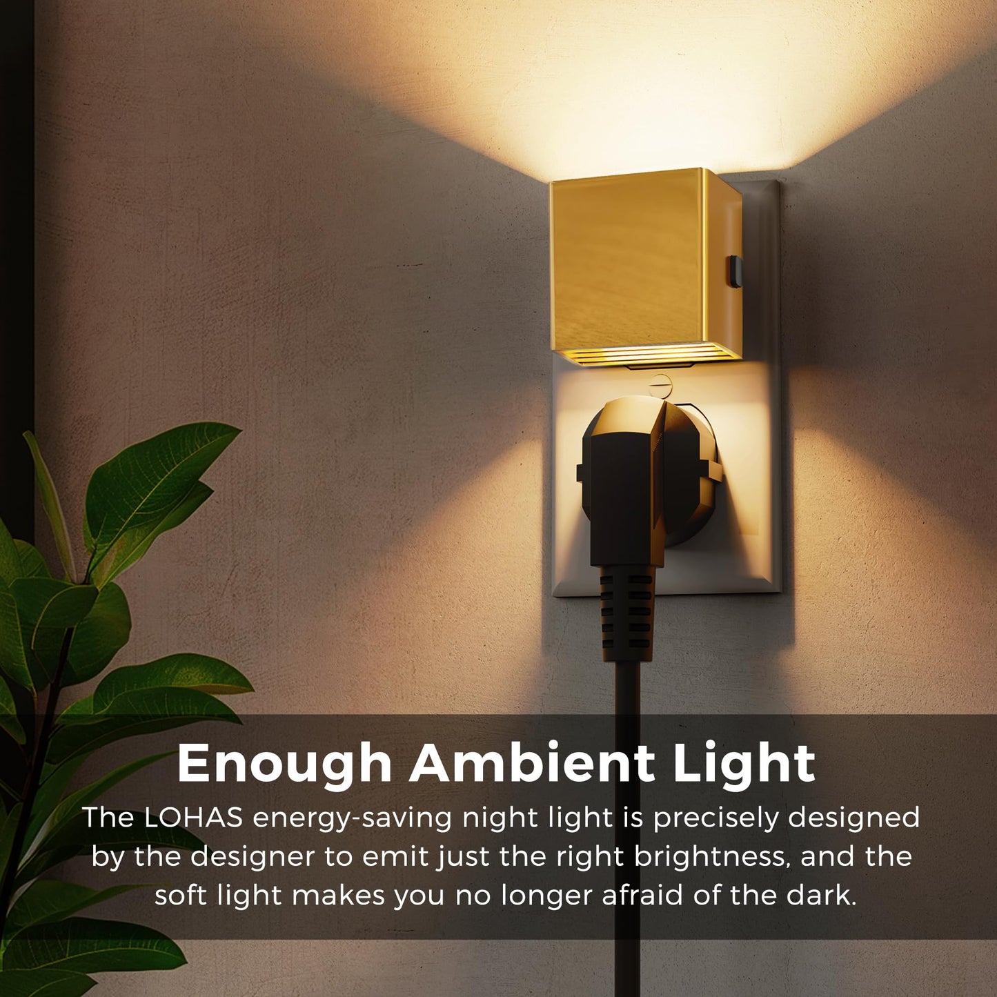 L LOHAS LED [4-PACK] Night Lights Plug into Wall, Dusk to Dawn Sensor, 3000K Warm White, Brightness Adjustable, Modern Home Decor Nightlight for Bathroom Hallway Kitchen Bedroom