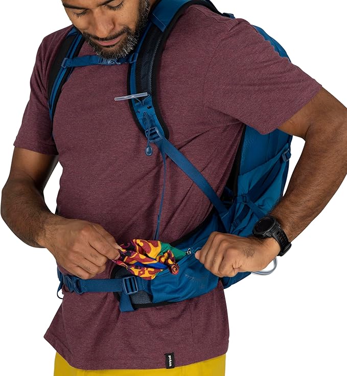 Osprey Talon 11L Men's Lightweight Hiking Backpack - Small Daypack for Travel & Camping, Scoria Blue/Night Shift