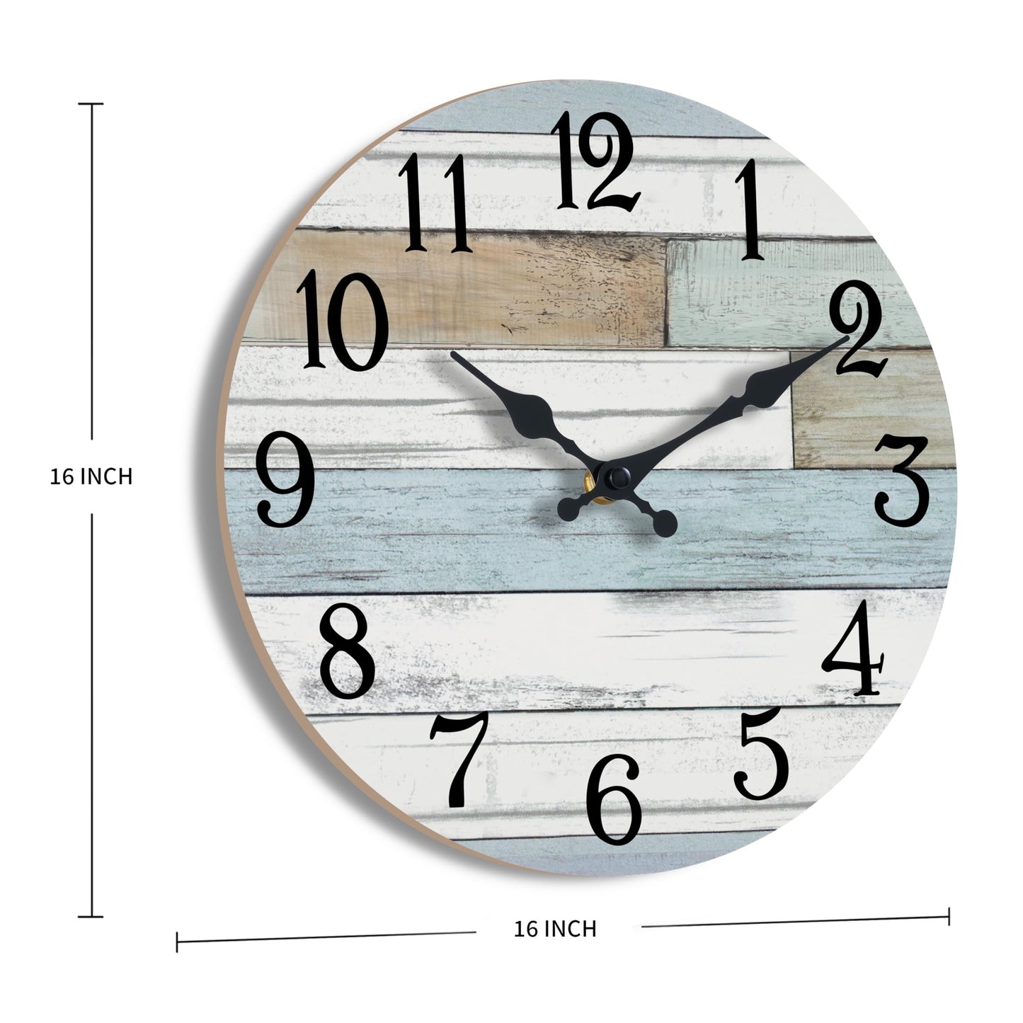 KECYET Wall Clock Battery Operated 16 Inch Large Silent Non Ticking Coastal Design Country Rustic Retro Decorative for Bathroom Kitchen Living Room Bedroom