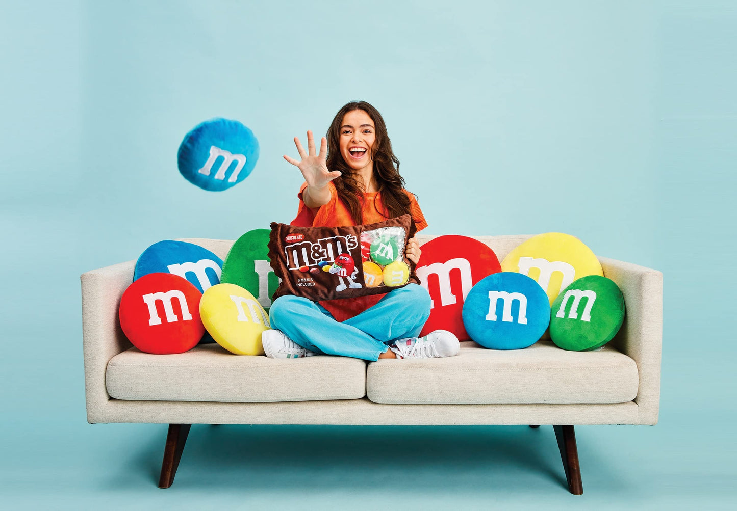 iscream M&M's Package 16" x 8.5" Pillow Set with Mini M&M's Candy Pillows
