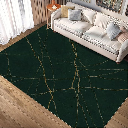 Luxury Marble Rug - 3x5 Rug, Abstract Marble Rugs, Modern Art Entryway Rugs, Washable & Non Slip Carpet Home Decor