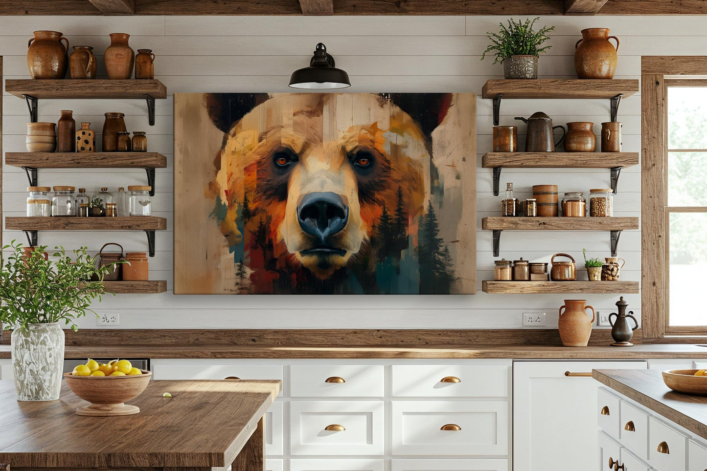 LuxeWood Wildlife Canvas Prints - Wild Animals Home Decor - Medium, Large, and Extra Large Wall Art for Living Room, Bathroom, Kitchen (The Forest Spirit, 43" L x 65" W)