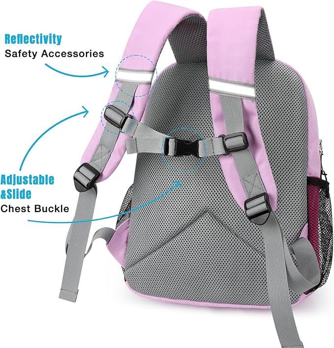 STEAMEDBUN Toddler Backpack for Girls 2-4,Kindergarten Backpack for Girls,Preschool Backpack,Mini, Deep Pink