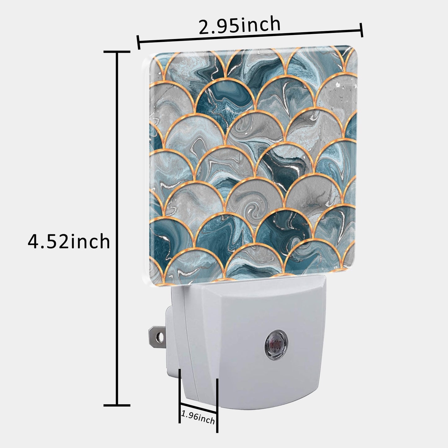Uiaoiais Golden Fluid Marble Texture Night Light Plug into Wall with Dusk to Dawn Sensor Cute Nightlight for Kid Girls Boys Women Men Room Decor, Hallway, Kitchen, Bathroom, Nursery, Stairs