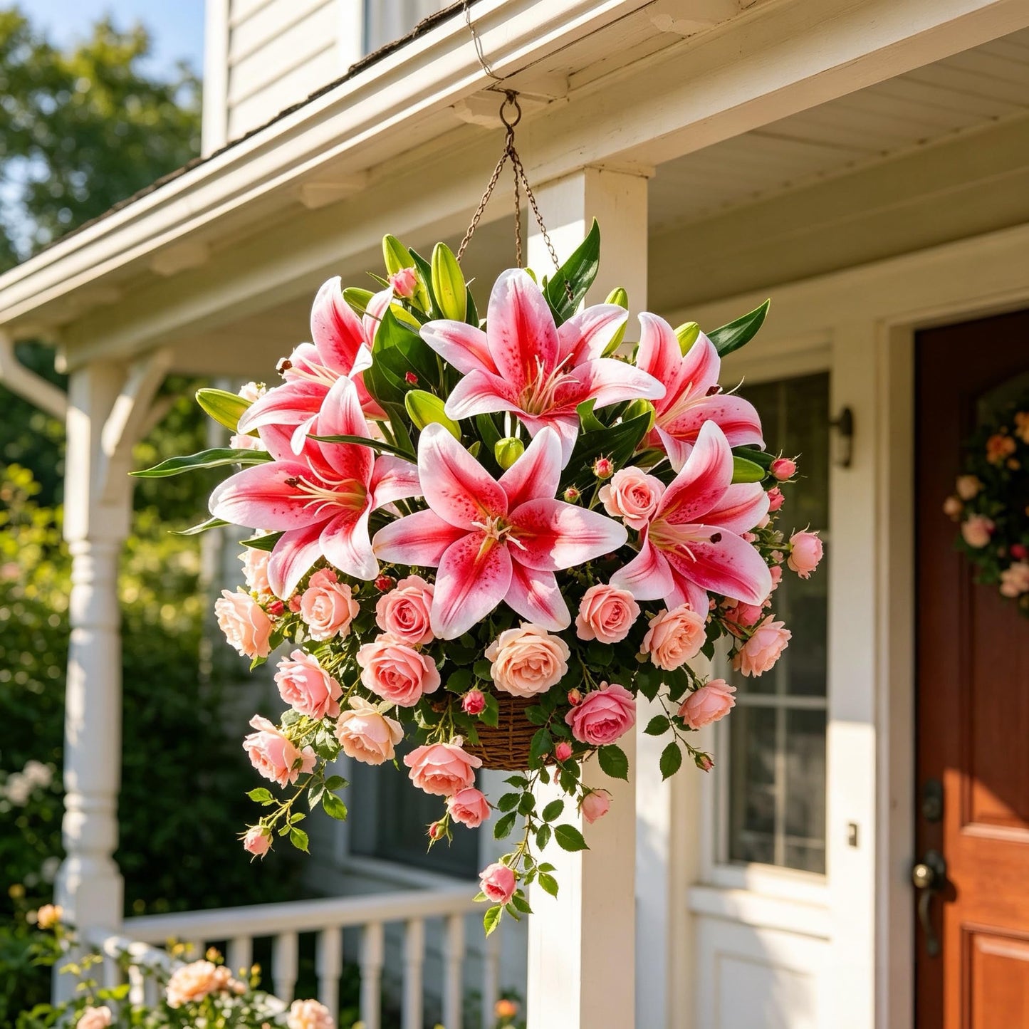 Kimura's Cabin 6Pcs Tiger Lily Artificial Flowers Real Touch Fake Lilies with Stems Faux Lilies Bouquet for Wedding Floral Arrangements Easter Home Table Centerpiece Office Decor(Pink