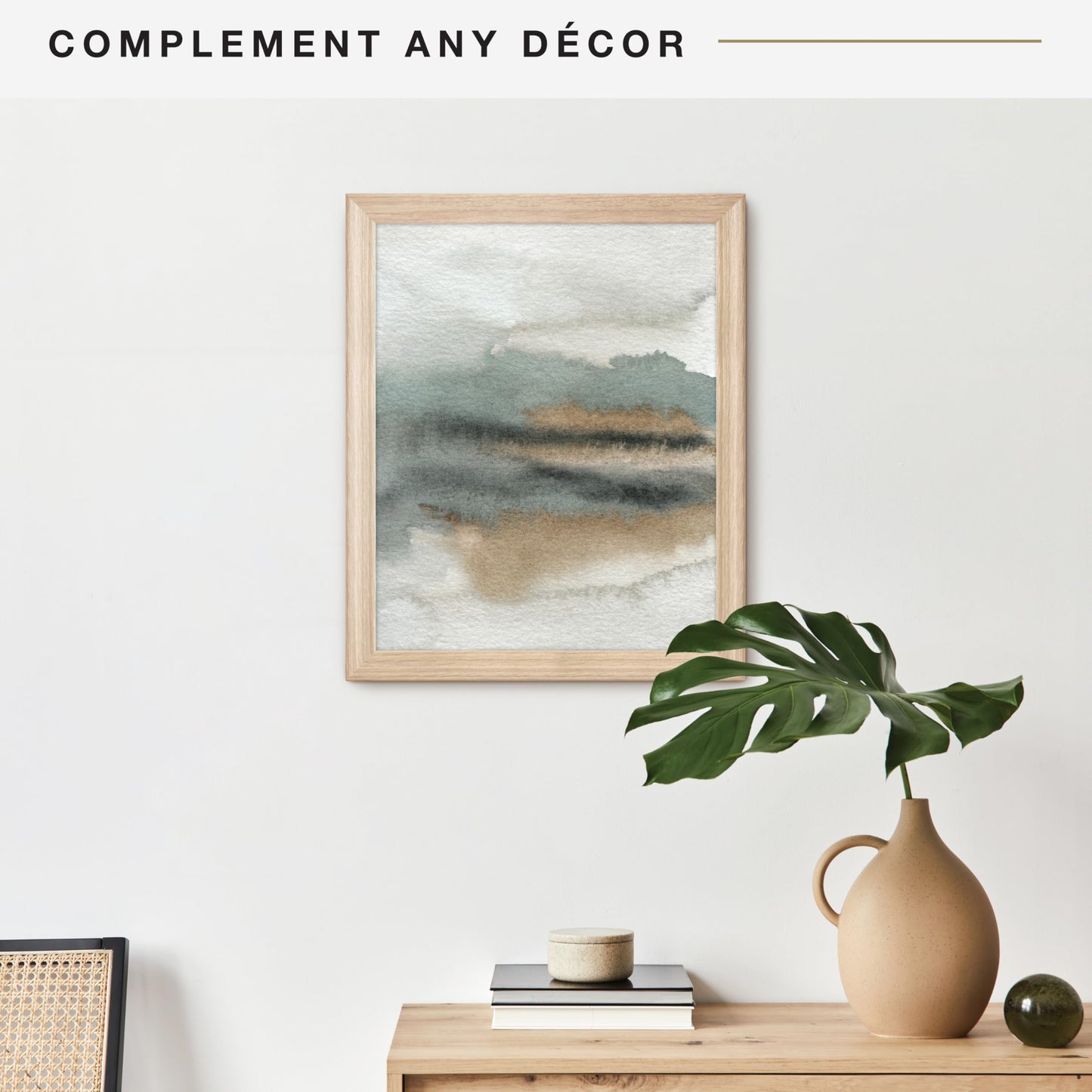 MCS Studio Gallery Classic 16x20 Poster Frame Natural Woodgrain Engineered Wood, Vertical & Horizontal Wall Hanging Large Picture Frame for Photos, Posters & Art Prints (1-Pack)