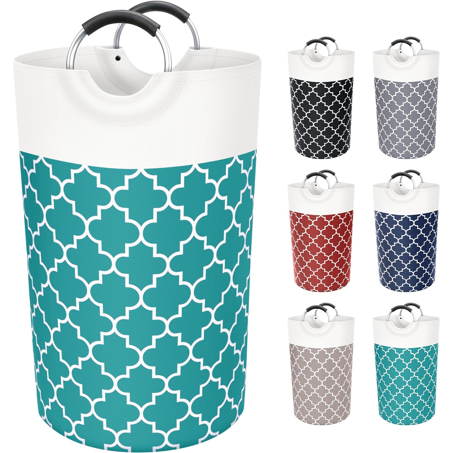 Fabspace Large Laundry Basket Laundry Hamper Bag Washing Bin Clothes Bag Collapsible Tall with Handles Waterproof Travel Bathroom College Essentials Storage for College Dorm, Family (Green) 82L