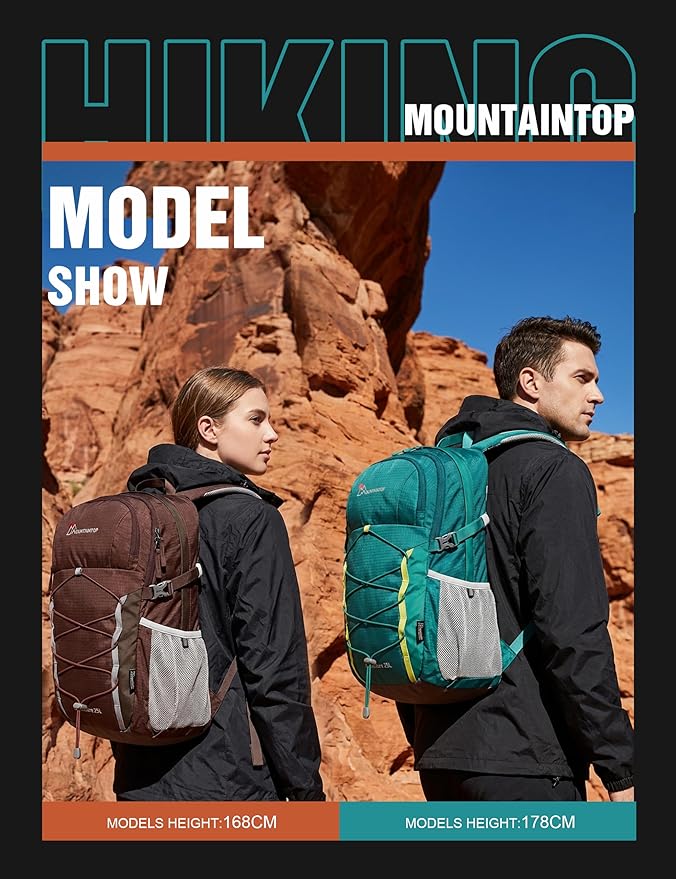MOUNTAINTOP 18L/25L/40L Hiking Backpack,Lightweight Travel Backpack with Rain Cover for Outdoor Backpacking, Camping