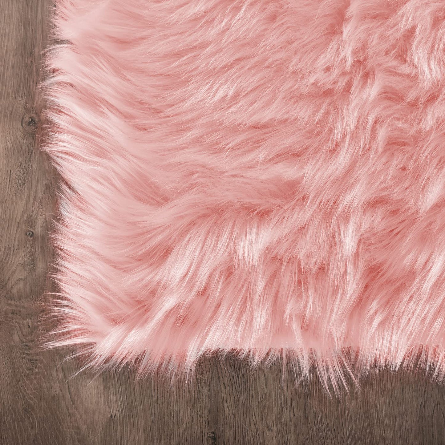 Latepis 3x4 Area Rug, Faux Fur Sheepskin Rug for Living Room, Fuzzy Rugs for Teen Girls Bedroom, Luxury Room Decor, Fluffy Pink Rug, Rectangle