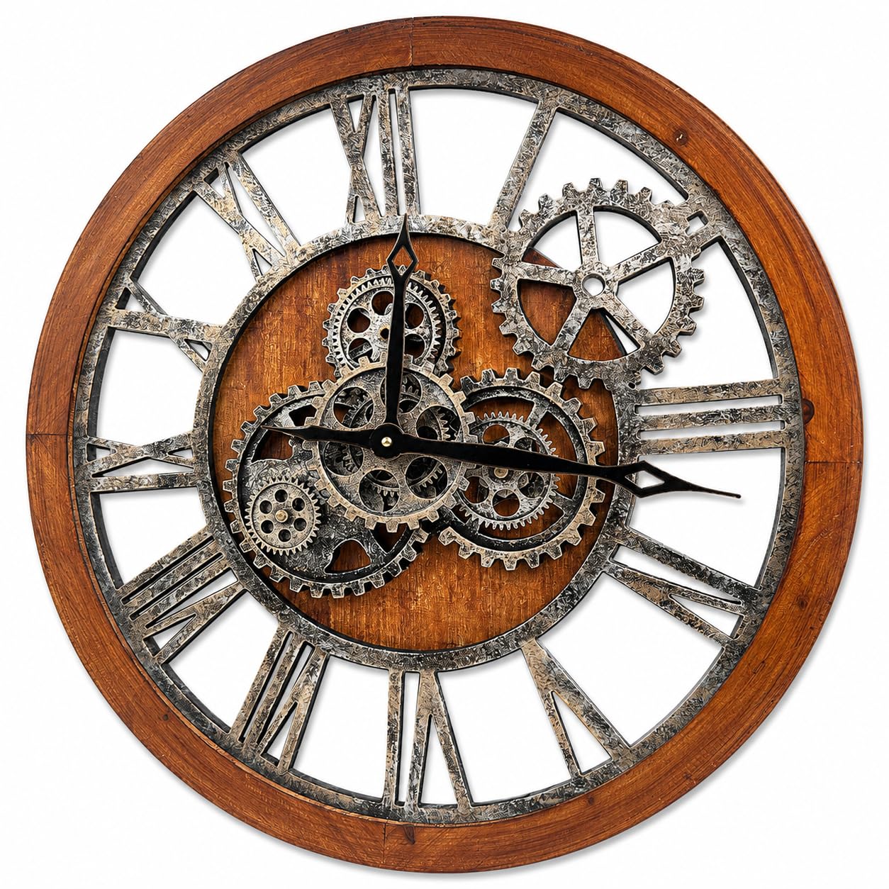 The B-Style Large Wall Clock, 24 inch, Brown and Bronze
