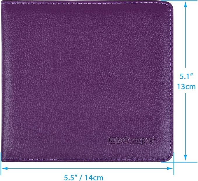 Wisdompro Small Car Registration and Insurance Documents Holder - Premium PU Leather Vehicle Glove Box Paperwork Wallet Case Organizer for ID, Driver's License, Key Contact Information Cards