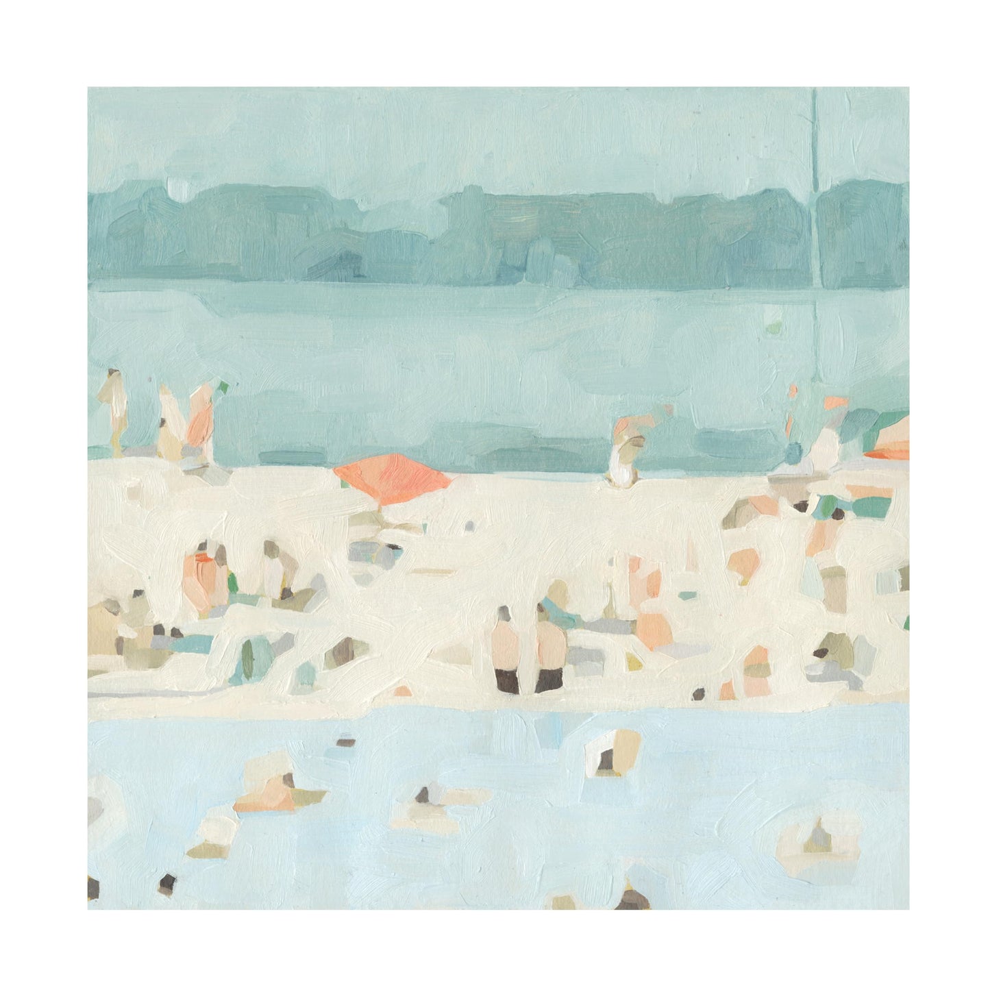 Wrapped Canvas Wall Art - Emma Scarvey 'Sea Glass Sandbar II' Wall Art for Living Room, Bedroom, or Office Décor - 14x14