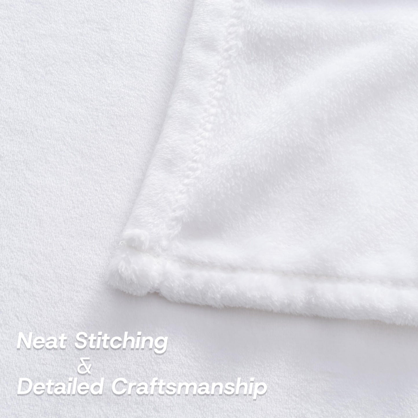 Sushing Luxury Fleece Warm Blanket, Soft Lightweight Velvety Plush Blanket for Sofa and Bed, Cozy Comfy for All Seasons(True White, 90×90 Inches)