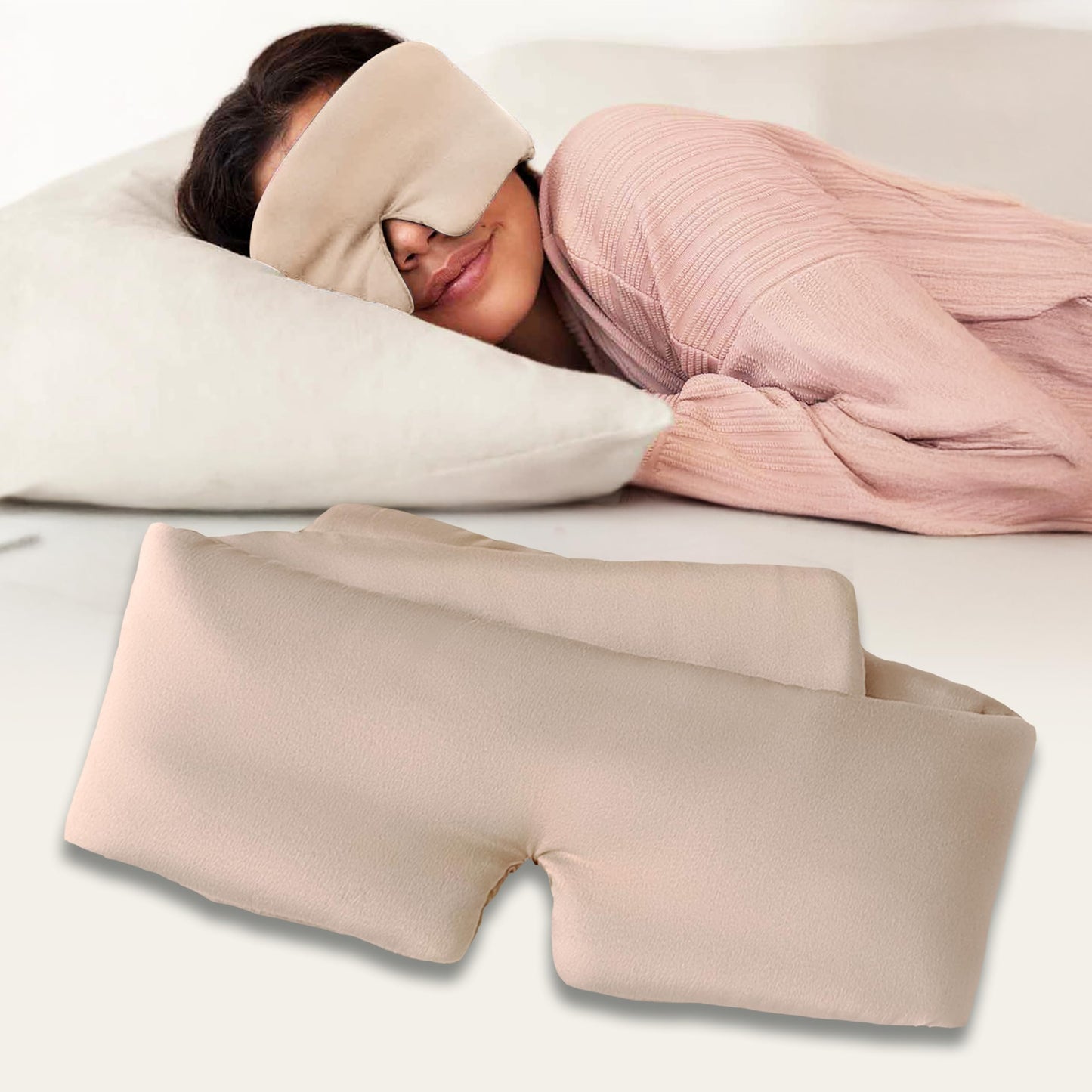 Baloo Silk Weighted Sleep Mask (Petal - 0.6 lb) | Light Blocking & Sound Muffling Eye Mask for Sleeping | Cool, Soft & Comforting