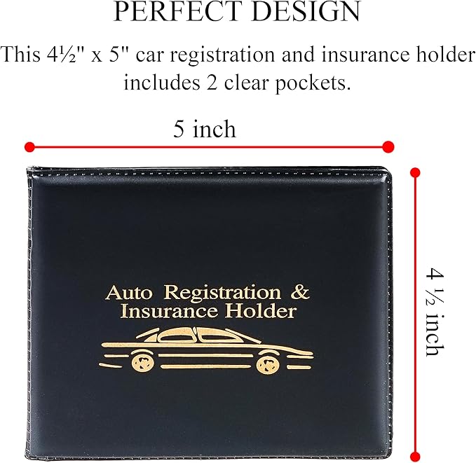 CANOPUS Registration and Insurance Card Holder, Car Document Holder, Wallet for Auto, Trailer, Truck - 2 Pack with EZ Pass Mounting Kit, Ez Pass Strips