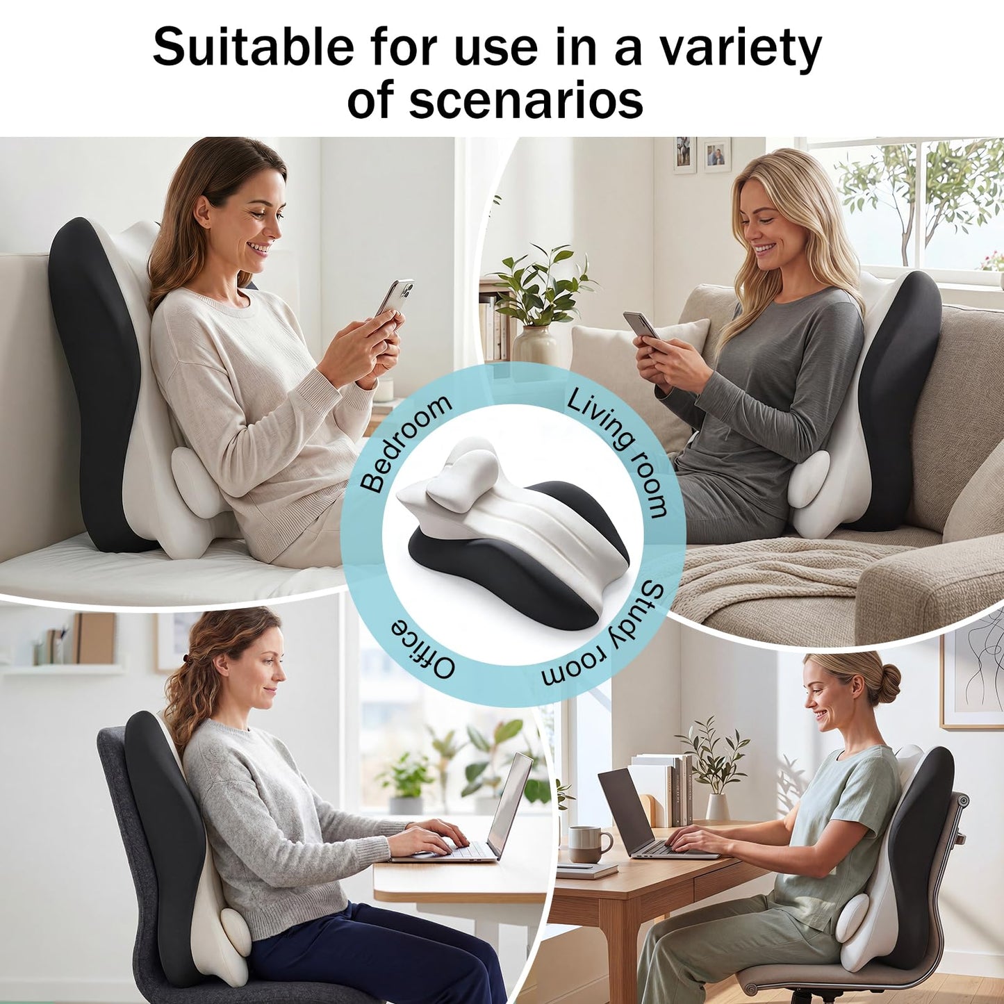 cjc Ergonomic Memory Foam Wedge Pillow 27° Support for Neck,Back and Waist,Multi-Position Bed Support Pillow with Removable Cover (Double Gray)
