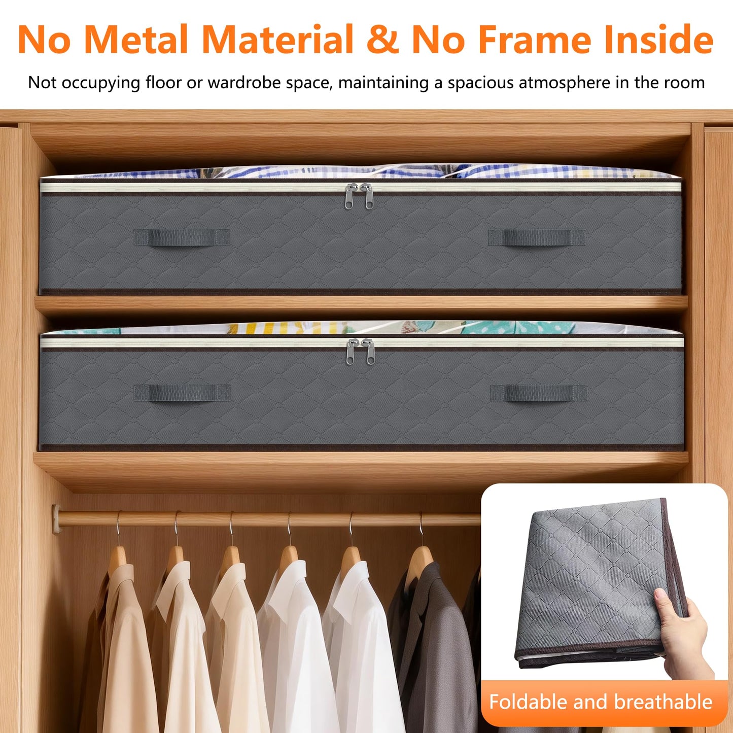 90L Under Bed Storage Containers,4-Pack Closet Organizers and Storage Bins,for Organization and Storage Clothes, Shoes, Blankets & Pillows,Visible Transparent Top Storage Bins with Lids, Grey