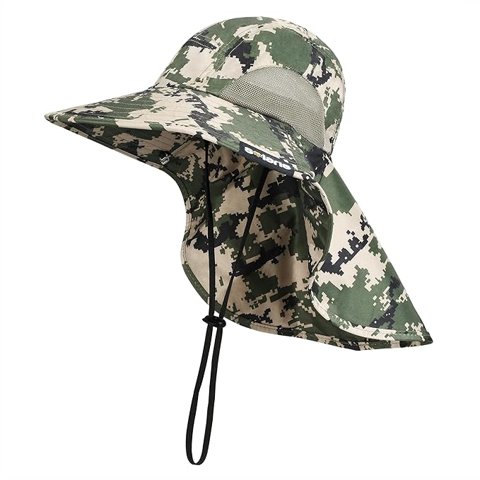 Solaris Sun Hat with Neck Flap, UPF 50 Sun Protection Lightweight Sun Cap for Men Women, Wide Brim Hat for Fishing Hiking