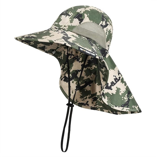 Solaris Sun Hat with Neck Flap, UPF 50 Sun Protection Lightweight Sun Cap for Men Women, Wide Brim Hat for Fishing Hiking
