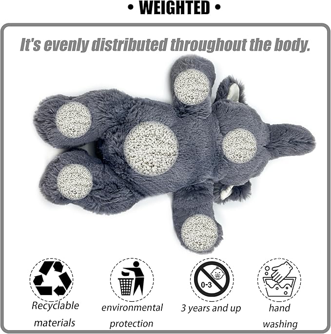 20" | 4 Pounds Weighted Stuffed Animals,Sensory Comfort Plush Throw Pillow Toy, Soft for Home & School, Kawaii Plushies Hugging Toy Gifts for Kids & Adults (Elephant, 20 inch 4 Pounds)