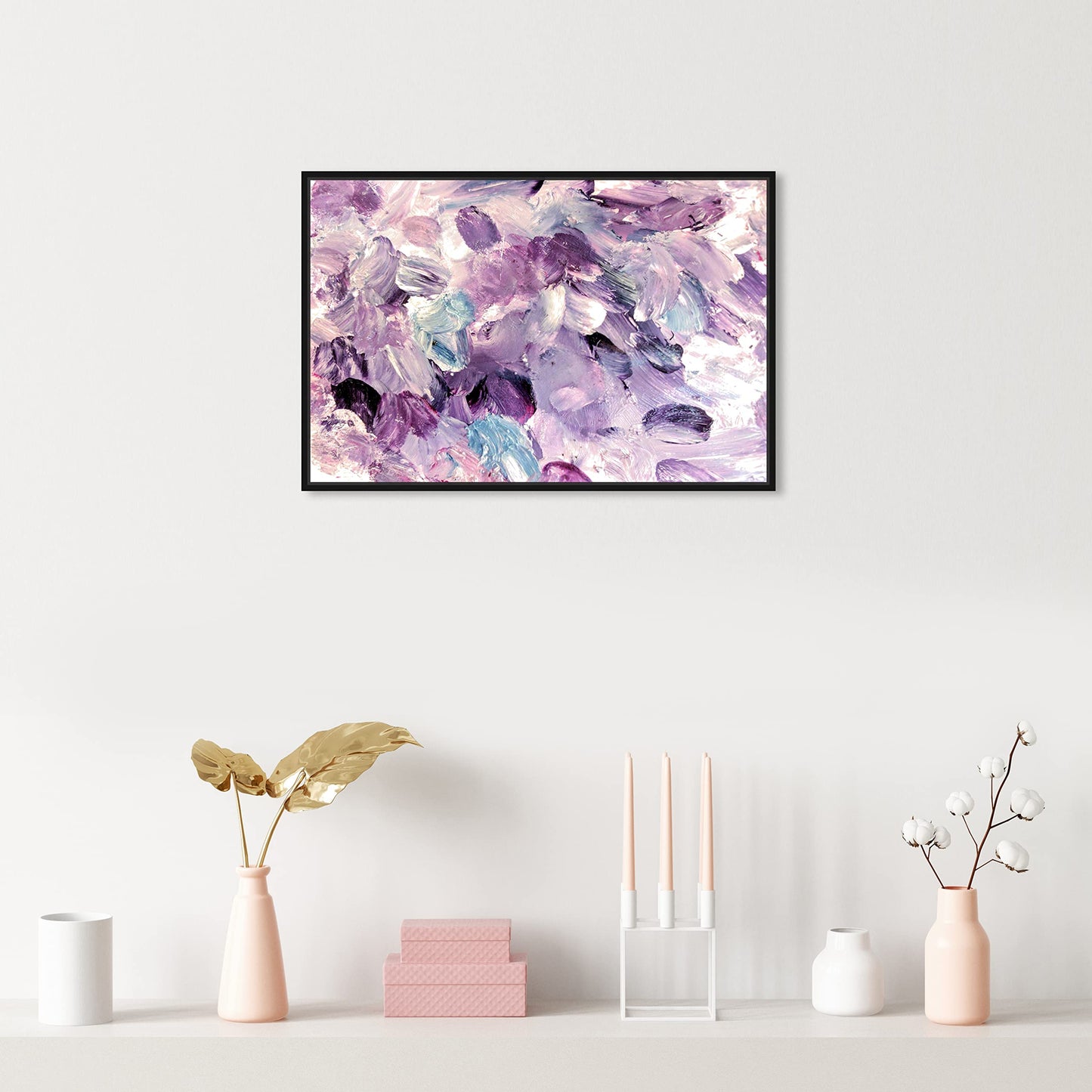 Oliver Gal Amethyst Gardens Canvas Print Wall Art for Living Room, Bedroom, and Bathroom, 24" x 16", Black Floater Frame