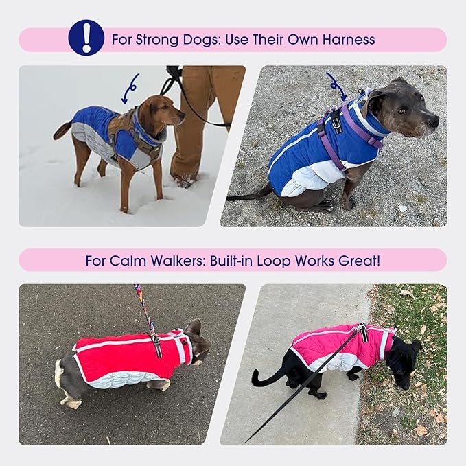 FUAMEY Dog Coat for Large Dogs,Waterproof Dog Winter Jacket with Harness Built in Puppy Cold Weather Coats Reflective Pet Vest with Zipper Warm Fleece Dogs Snowsuit Windproof Grey Camo XL