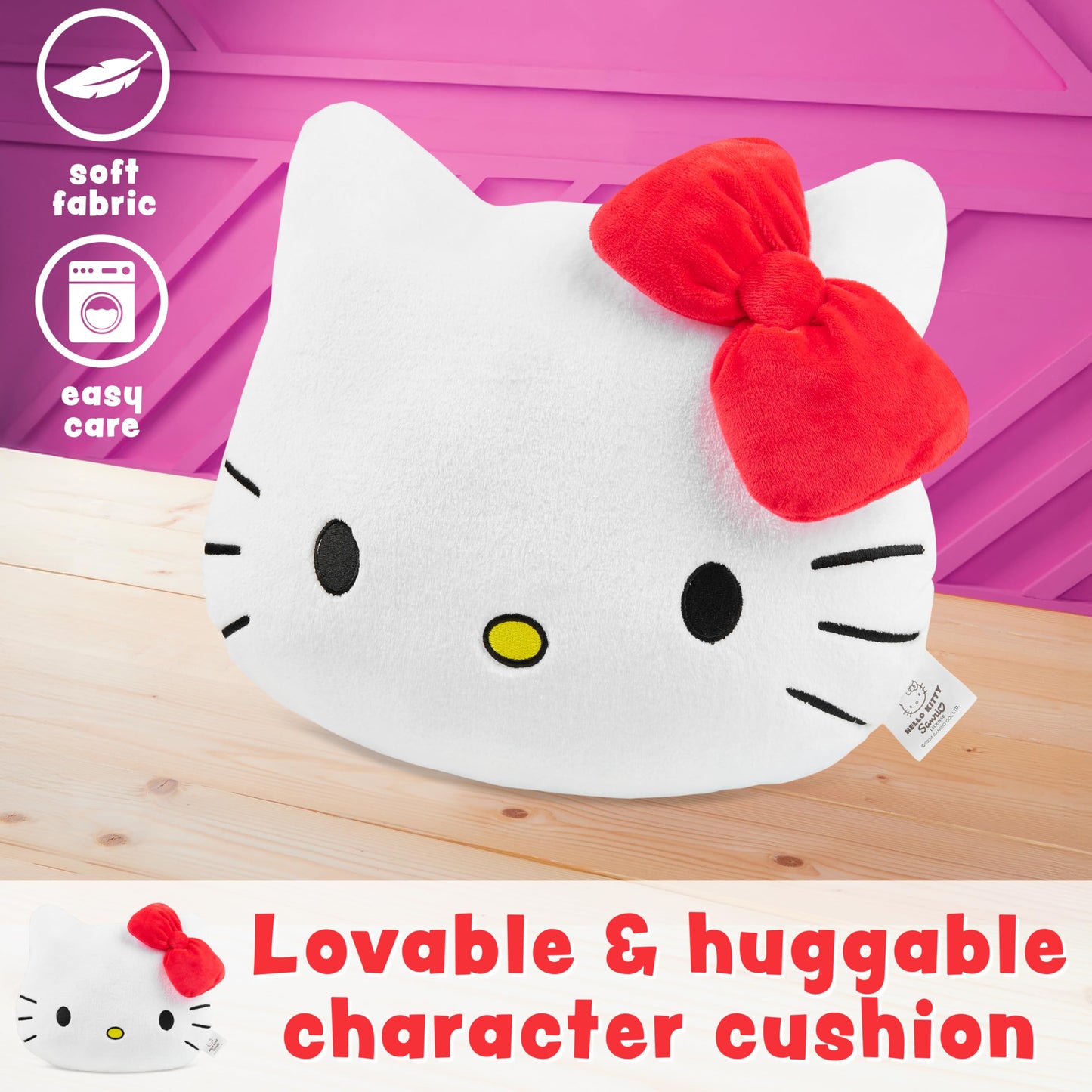 Hello Kitty Sanrio Plush Cushion Pillow, Plush Throw Pillow Fluffy Cushion Kawaii Decor Cinnamoroll Kuromi, Gifts for Teens, Women (White Hello Kitty, L14.6 x W12.6)