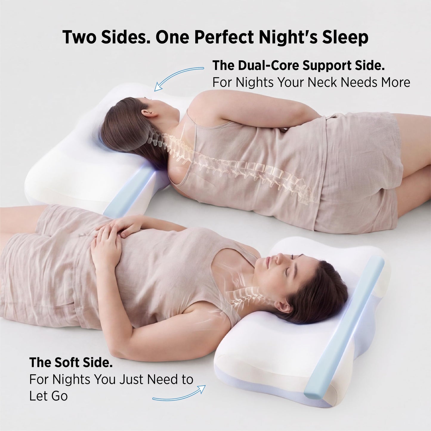 Bedsure Cervical Neck Pillow Set of 2 - Memory Foam Pillows for Ergonomic Orthopedic Support Pillow for Neck Pain Relief, Contour Pillow for Side & Back Sleepers