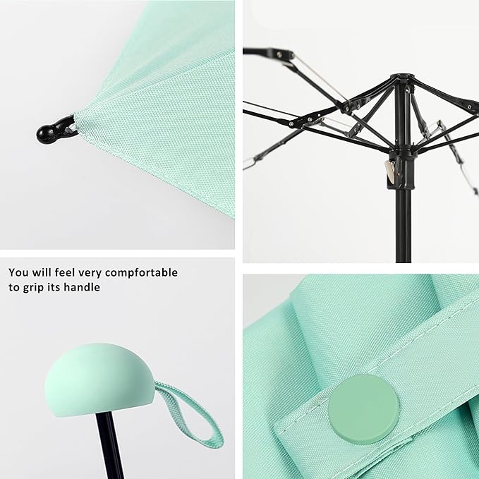 BAODINI Travel Essentials Mini Umbrella for Purse With Case Small Compact UV Sun Protection Lightweight Tiny Pocket Manual Open Close Umbrella for Women Kids and Men Fit Purse Backpack