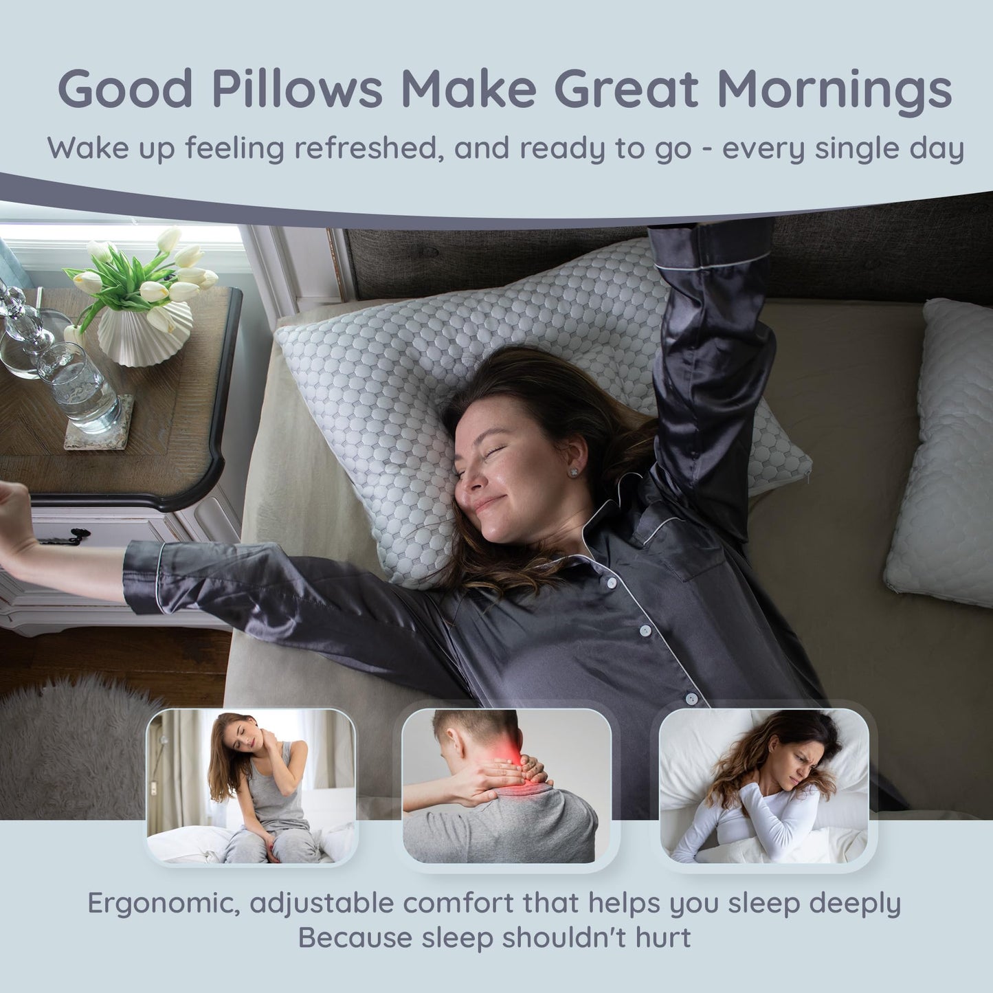 Lussi & Company Orthopedic Pillow - 20x26” Adjustable Cervical Neck Pillow for Sleeping, (Pack of 1) Ergonomic & Rectangular Memory Foam Pillow for Neck Support - Patent Pending