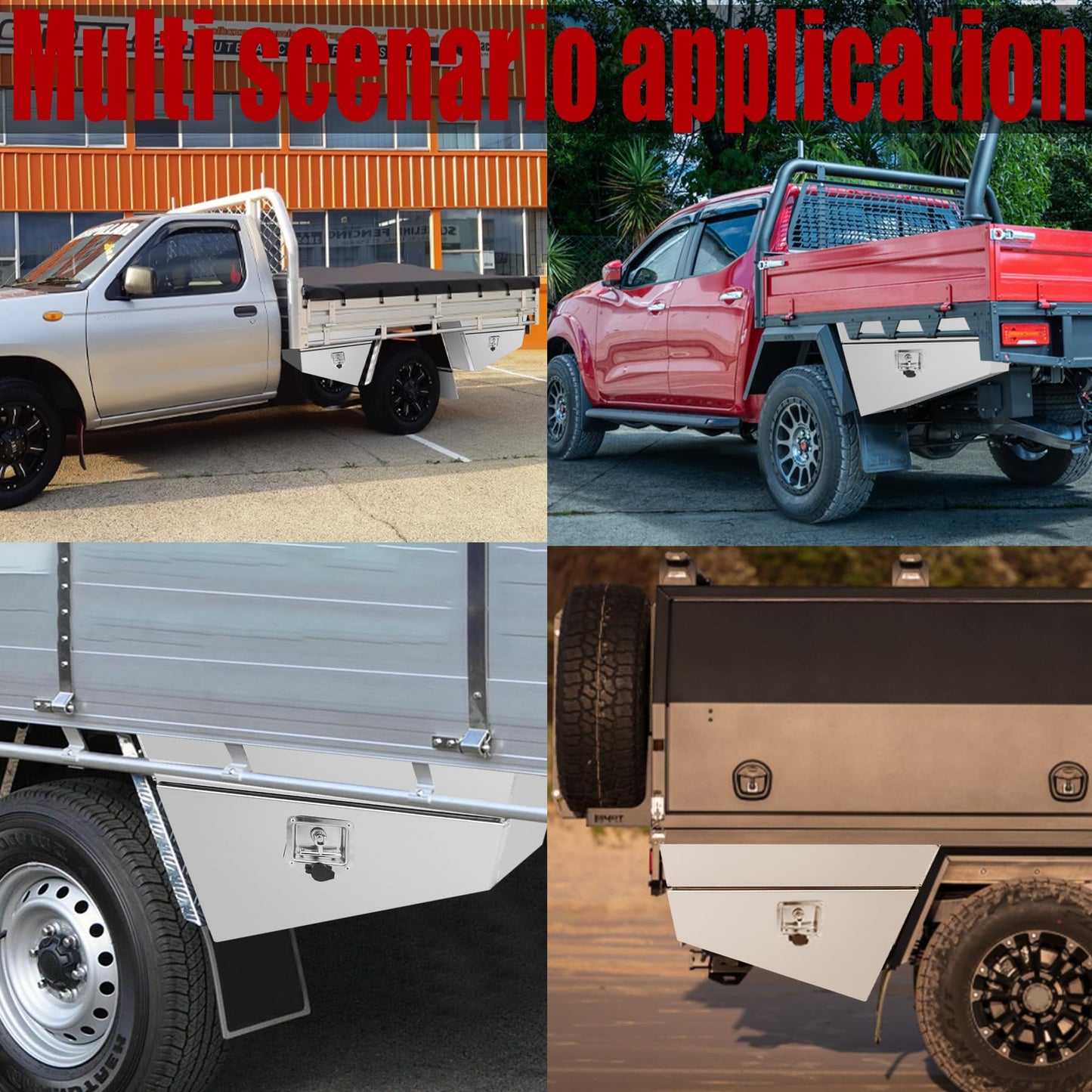 Fsehyue Pair of 30"x18"x10" Aluminium Undertray Tool Box 4X4 Under Tray Truck toolbox Heavy Duty Truck Bed boxes with Lock and Keys Suitable for Under Truck Bed