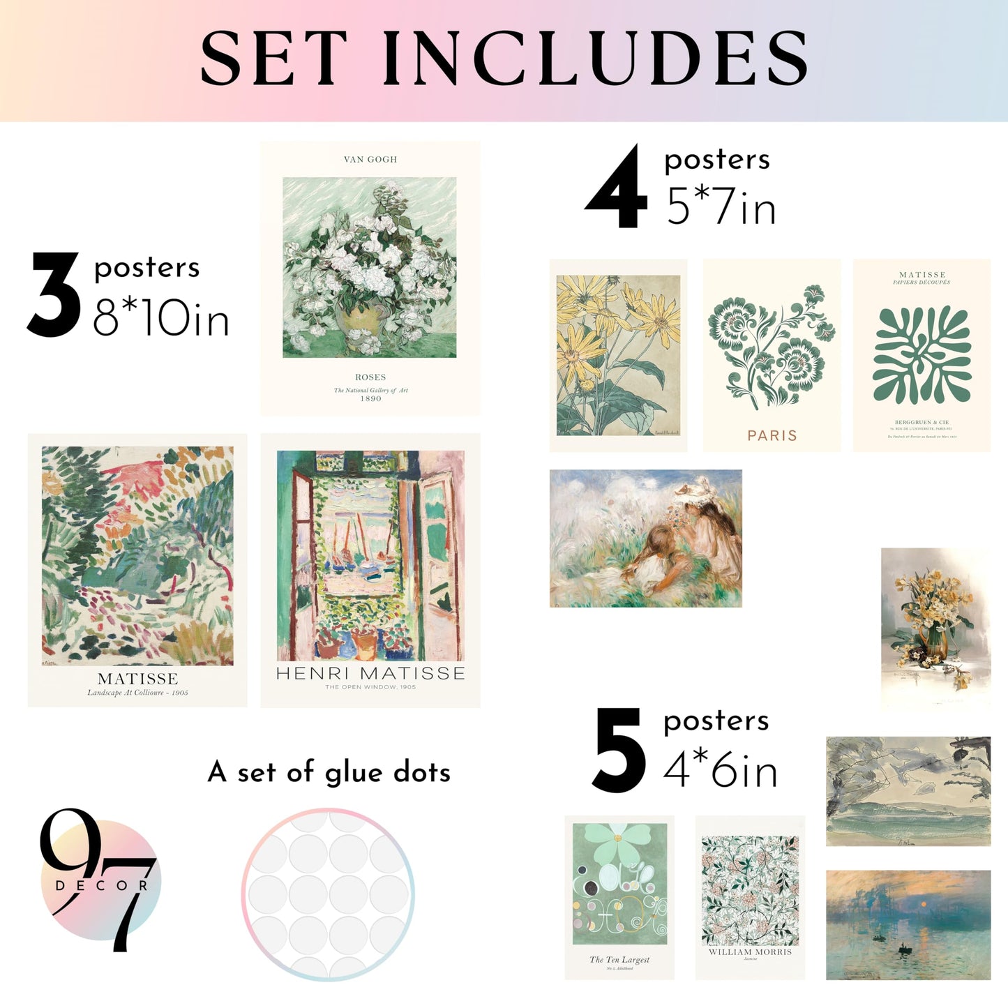 97 Decor Sage Green Framed Wall Art - 12 Pcs Sage Green Wall Art Prints For Dorm,famouse Artist Paintings Matisse Posters For Room Aesthetic, Abstract Boho Pictures For Bedroom, Living Room (BEIGE FRAME)