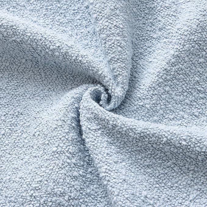 ANRODUO Pack of 2 Textured Boucle Throw Pillow Covers Soft Light Blue Euro Decorative Accent Solid Pillow Cases Cozy Modern Couch Cushion Case for Bed Sofa Bedroom Living Room Home Decor, 24 x 24 Inch
