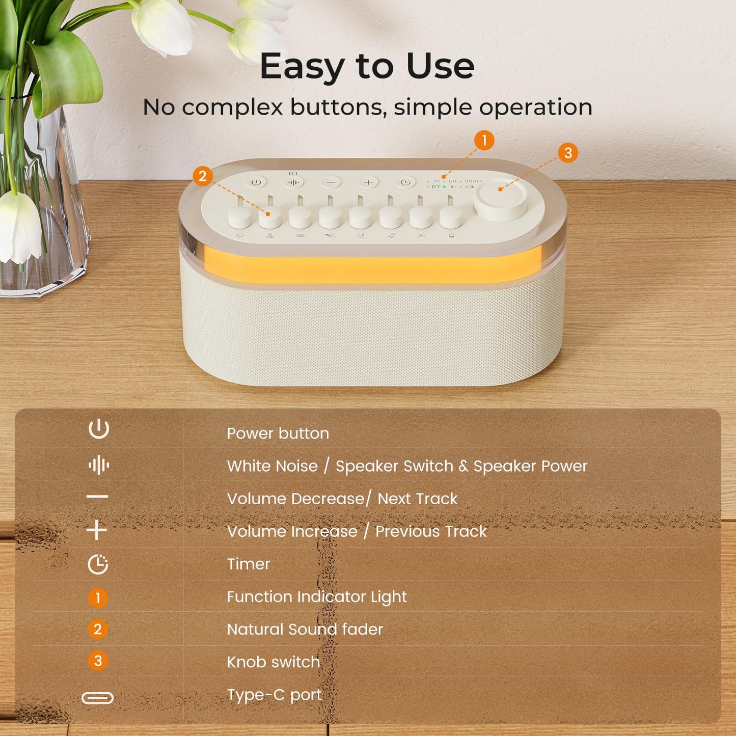 White Noise Sound Machine for Sleep with 256 Mixable Sounds & Bluetooth Speaker,3-in-1 Portable Sound Machine, 9 Color Adjustable Night Light, Automatic Timing & Rechargeable Battery for Adults Kids