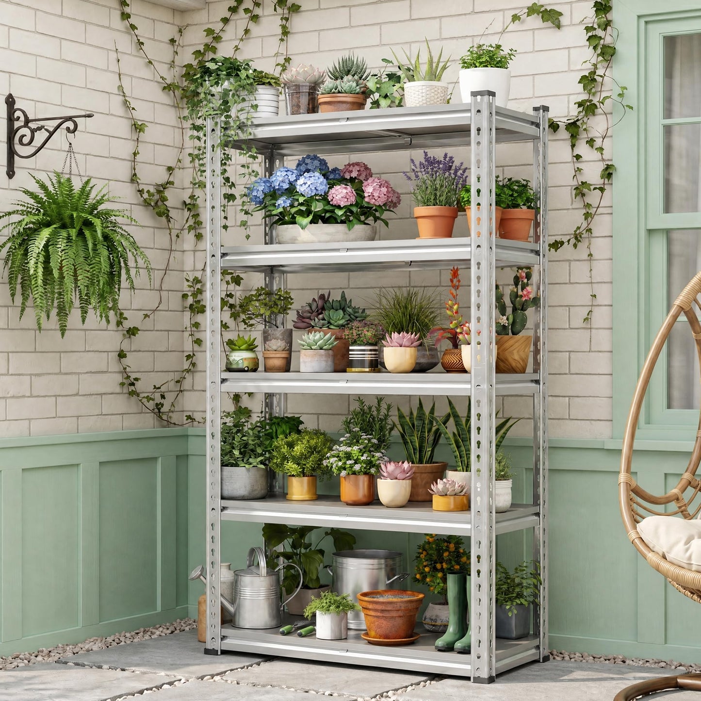 REIBII 60" H Waterproof Plant Stand with PP Board for Gardening Enthusiasts