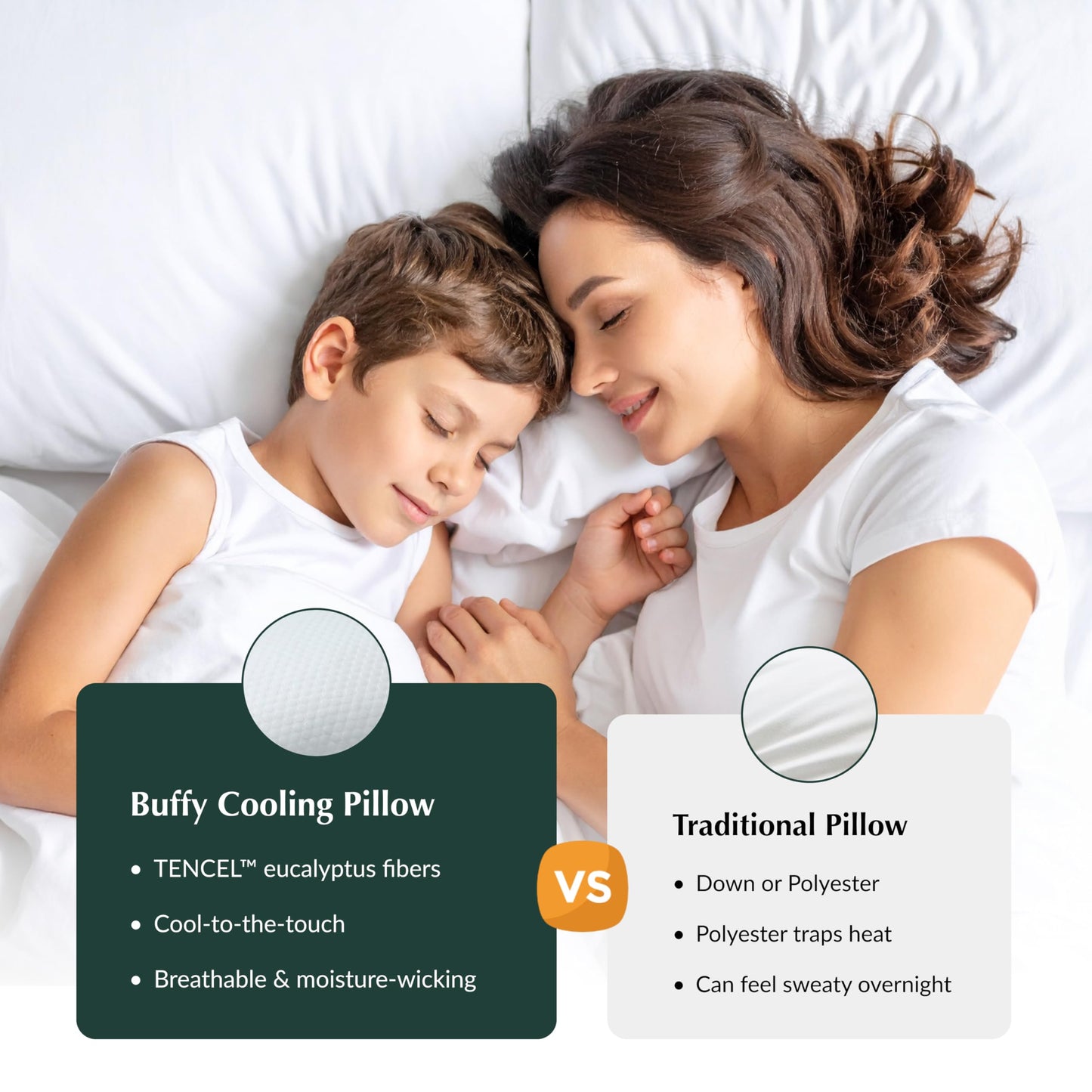 Buffy Cloud Cooling Pillow, 2nd Gen Adjustable Foam Pillow, Ice Cold All Night, CertiPUR-US® Certified, Washable Cover, Standard & King Sizes (Standard)