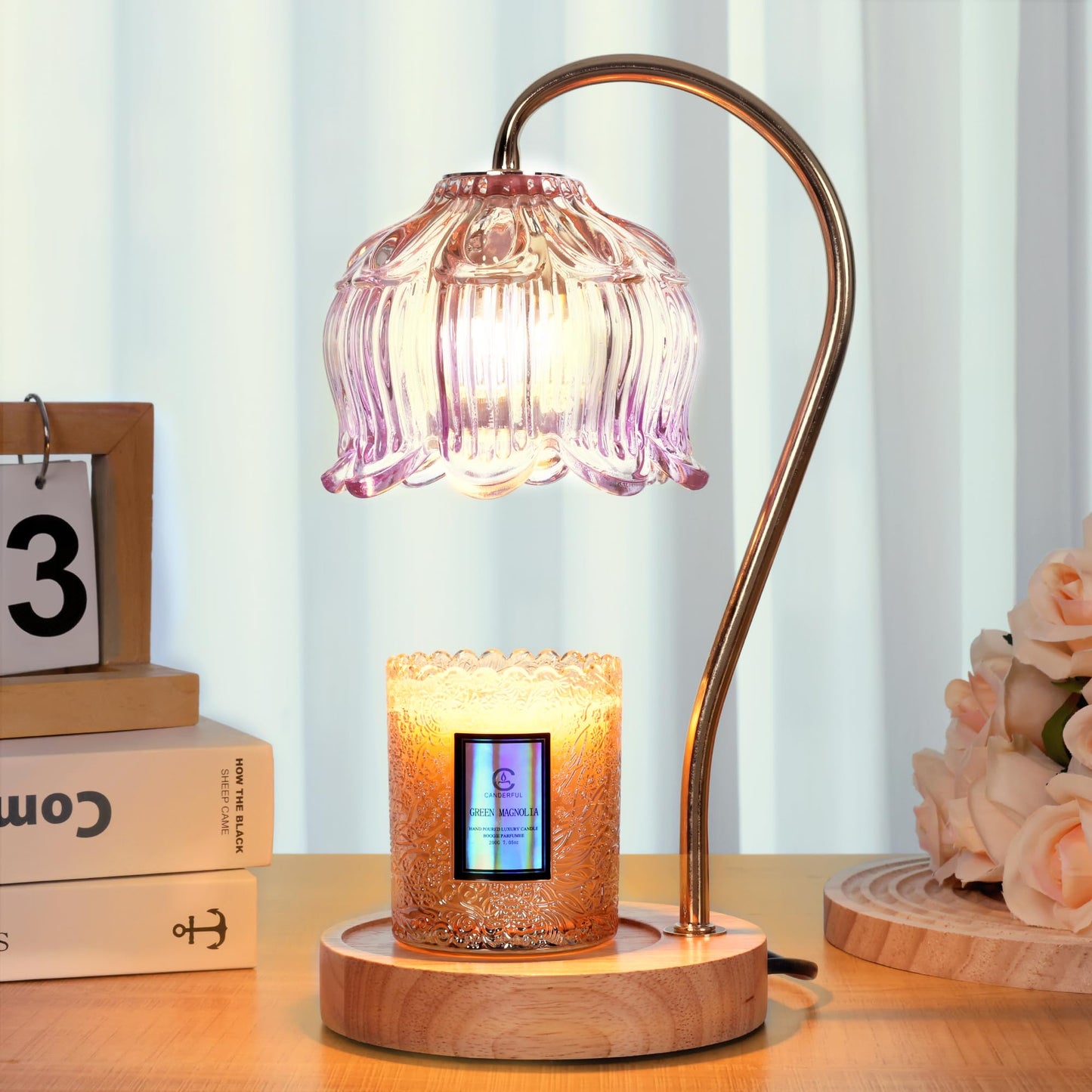 Merrtody Flower Candle Warmer Lamp with Timer & Dimmer - Fits All Jar Scented Candles - Unique Birthday & Mother's Day Gift for Women，Mom，Her