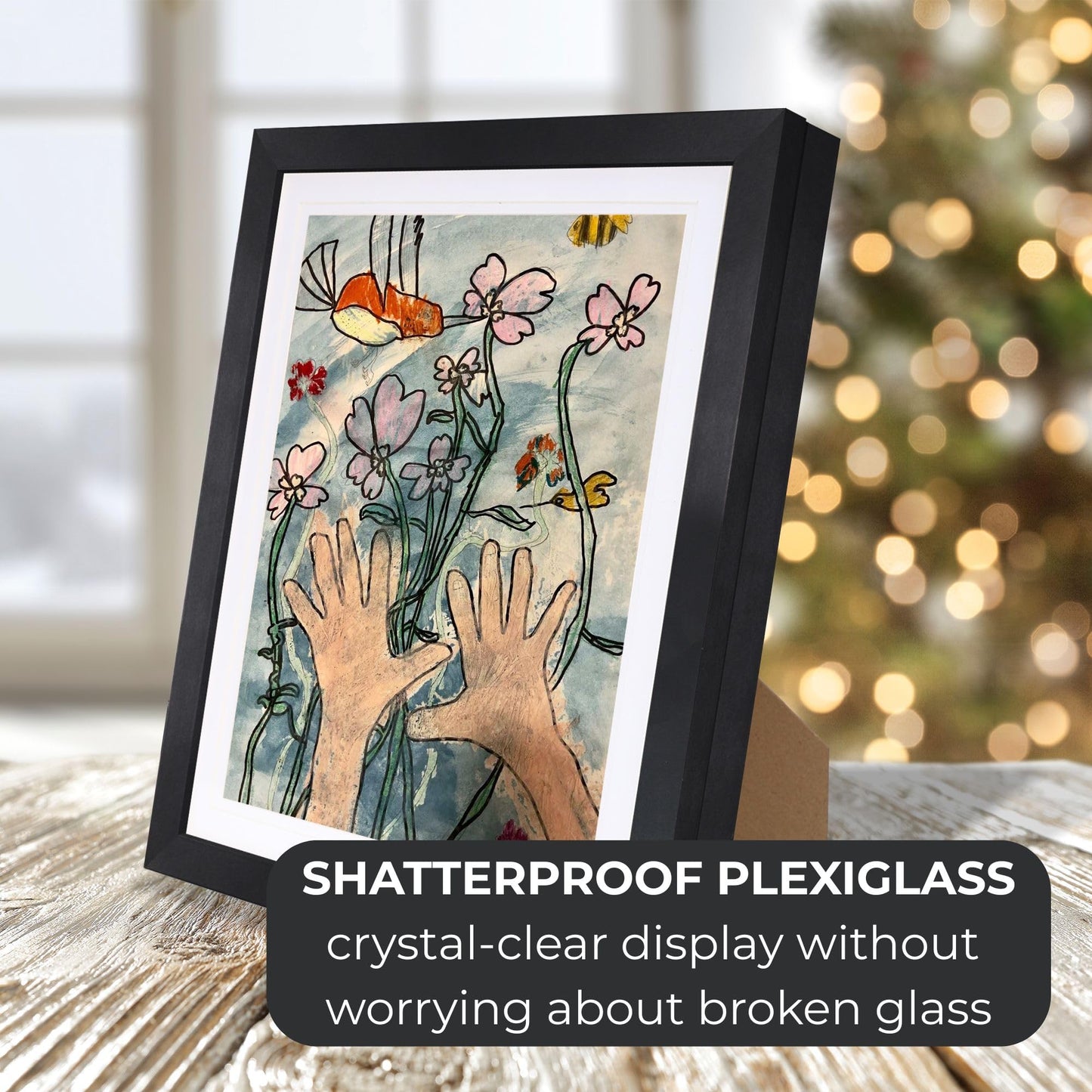2-Pack Kids Artwork Frames Changeable 10x12.5 with Easel Stand, Hangers, Backboard, Shatterproof Plexiglass | 2 Mats Fit 9x12, 8.5x11, A4 Paper Sizes | Large and Easy-Access Kids Art Frame Display and Storage for up to 100 Sheets (Black)