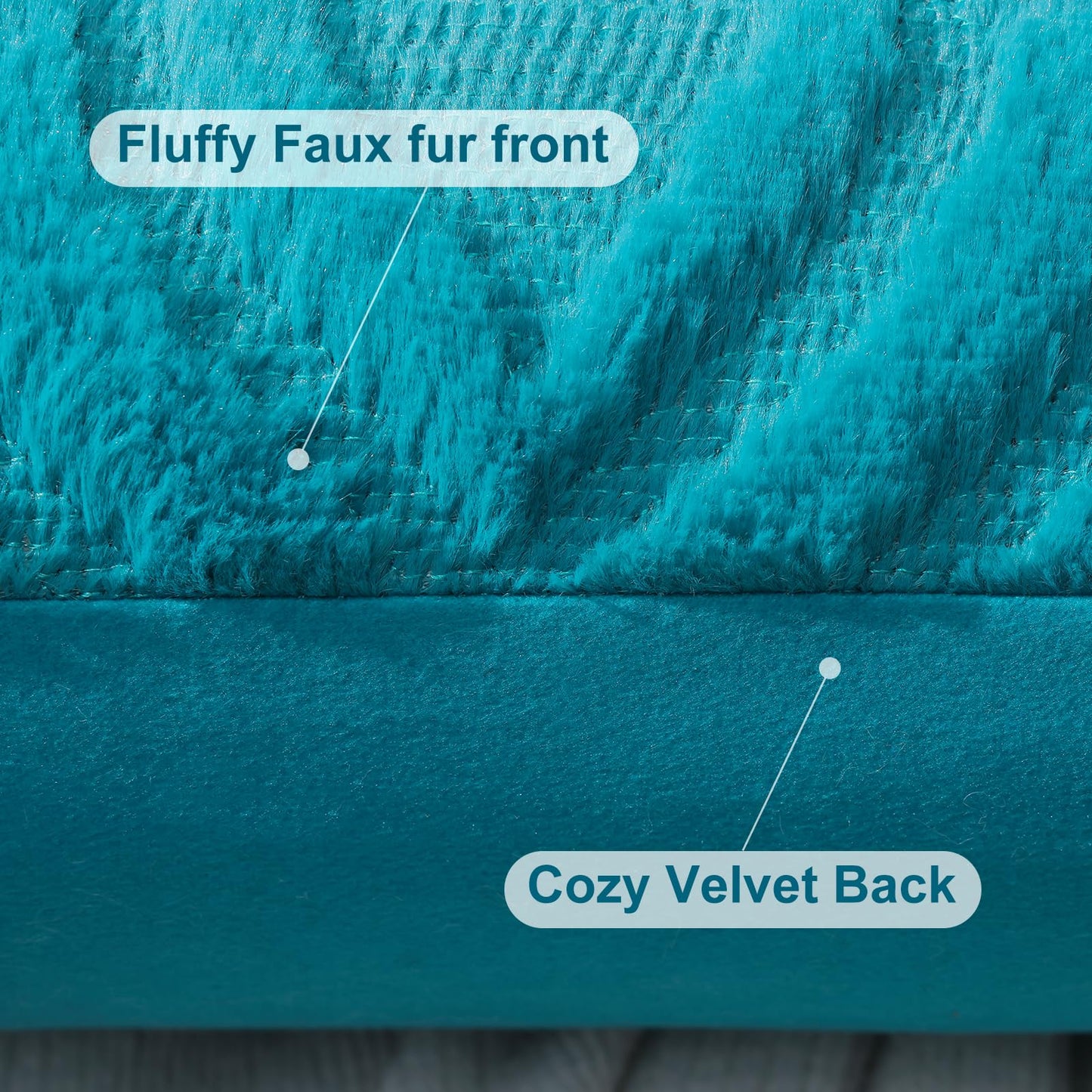 decorUhome Throw Pillow Covers 12x20 Inch Set of 2, Soft Plush Faux Wool Teal Solid Couch Pillow Covers, Accent Farmhouse Neutral Rectangle Pillow Cases for Sofa Bed Living Room