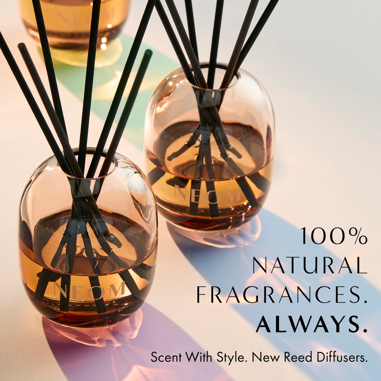 NEOM Happiness Reed Diffuser, 100ml | Neroli, Mimosa & Lemon I Lasts 12 Weeks I Pure Essential Oils I 100% Natural I Refillable & Reusable