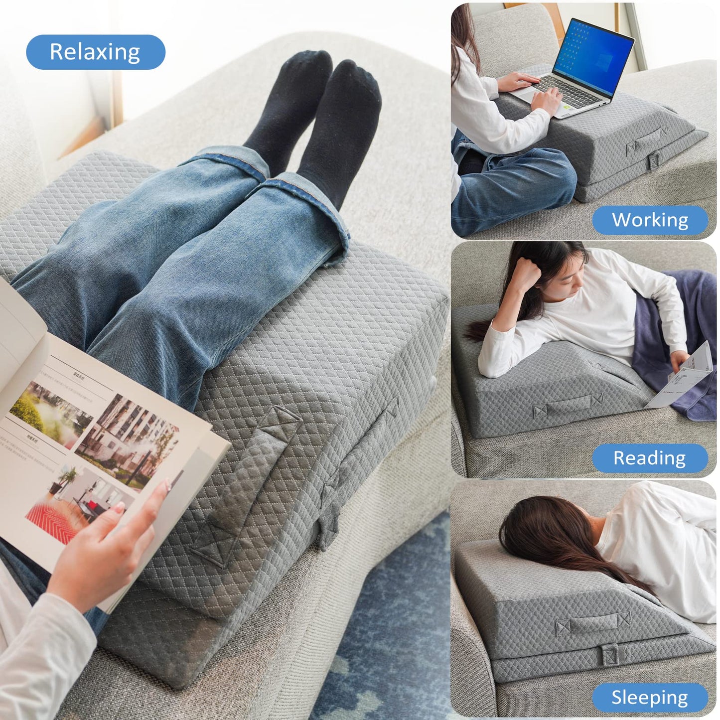 KingPavonini Ankle Foot Ice Pack Wrap and Adjustable Leg Elevation Pillow