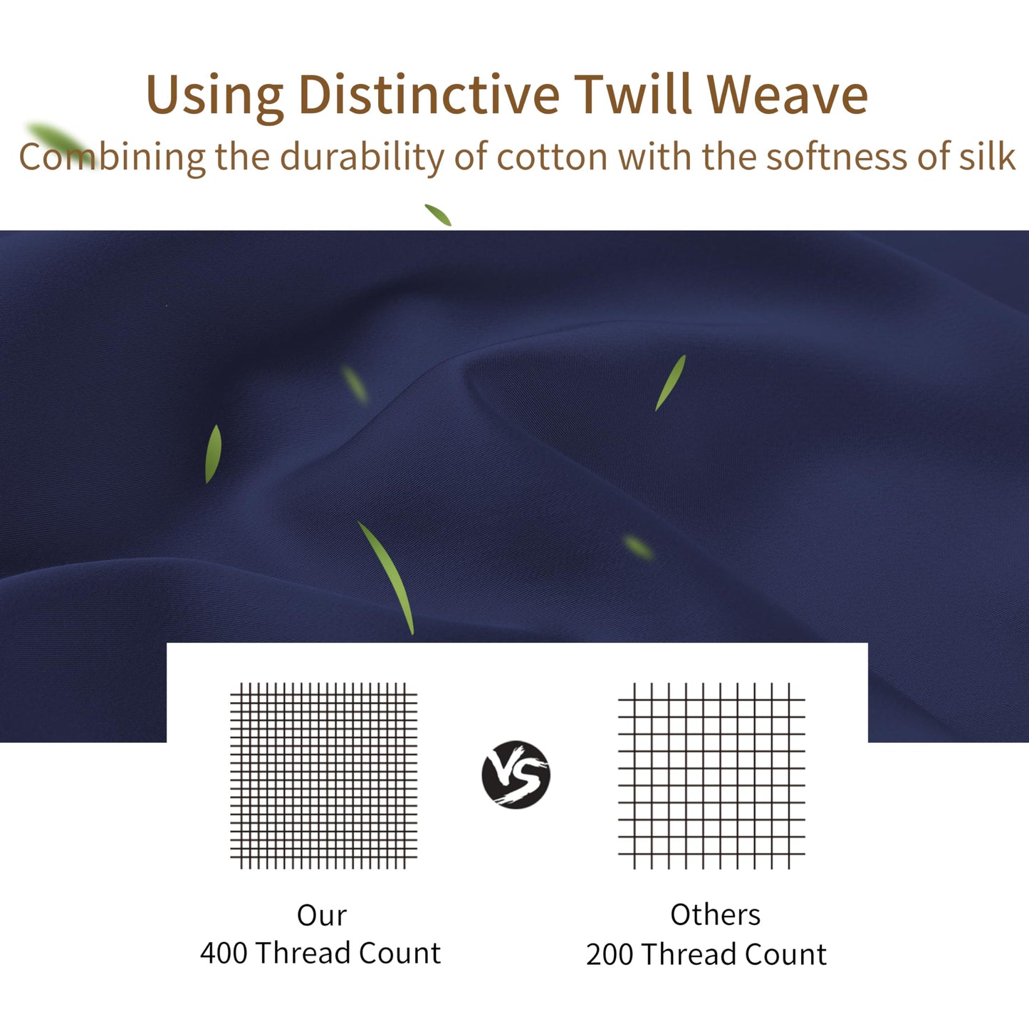 Bamboo Viscose Fitted Sheet with 16" Deep Pocket, Hotel Luxury Silky Bottom Sheet, Ultra Soft 400 Thread Count Fabric, Cooling for Hot Sleepers (Navy Blue Full)