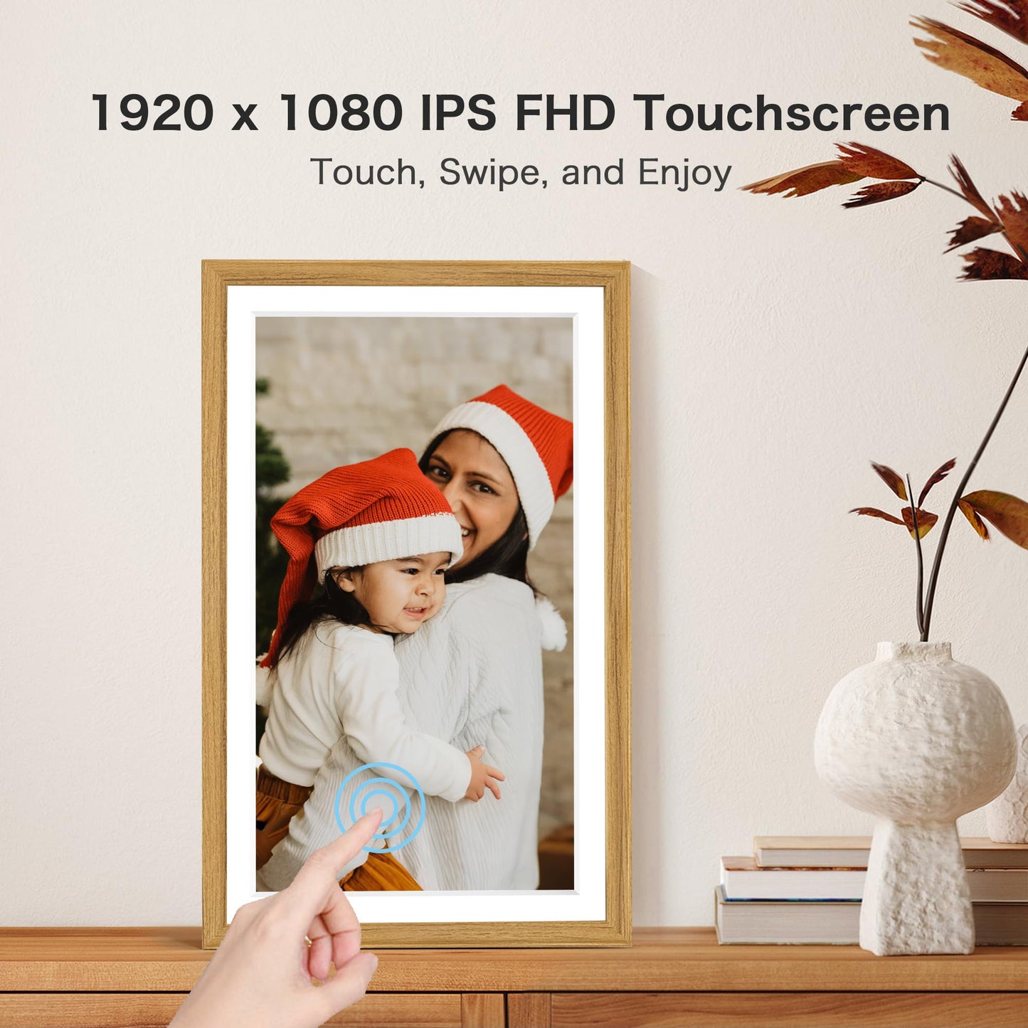 Frameo Digital Picture Frame 2 Pack, 1pc 15.6 inch Photo Frame Electronic 32GB Memory, 1920 * 1080 Touch Screen, 1pc 15.6 inch 1920 * 1080 Digital Photo Frame 32GB Memory, Auto-Rotate, Share Photo Vid